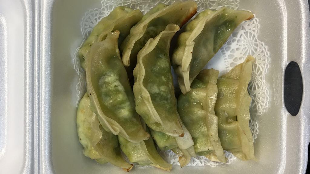 Vegetable Pot Stickers · Steamed rice or pan fried noodles are 50 cents extra with this dish.