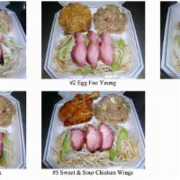 Combination Plate (Per Plate) · Pork chow mein, fried rice, and choice of one item.