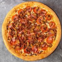 Meat Lovers Pizza · Pepperoni, Ham, Beef, Sausage and Bacon.