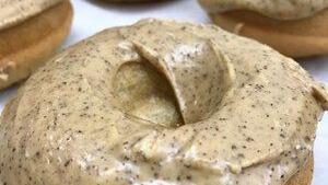 Matcha Cake Donut · Baked matcha cake donut with matcha glaze.