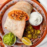 Regular Burrito · Rice, beans, pico de gallo and salsa.