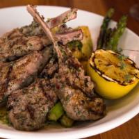 Lamb Chops · Gluten free. Char grilled lamb chops in a latho lemono sauce, served with lemon potatoes and...