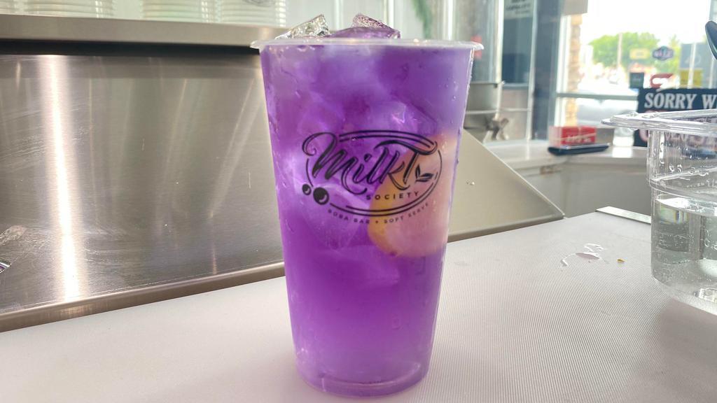 Lavender Lemonade  · ***Boba NOT included. Must select Boba as a topping to include***
Our lemonade with a hint of lavender for a floral taste that leaves you refreshed.