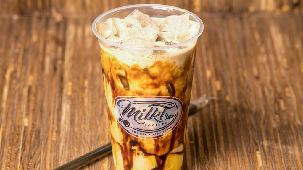 The Milkt Special · ***Boba NOT included. Must select Boba as a topping to include***
Our specialty caramel milk tea with egg pudding, caramel & tiger-sugar drizzle!