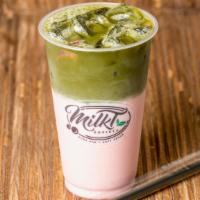 Blush Matcha · ***Boba NOT included. Must select Boba as a topping to include***
Sweet strawberry-milk topp...