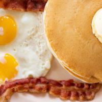 Pancake, Bacon Or Sausage & Eggs · 