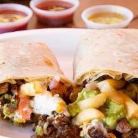 California Burrito · carne asada, guac, sour cr, fries, cheese and pico de Gallo