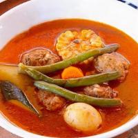 Albondigas Soup · Served with rice.