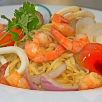 Tallarin Con Mariscos · Mixed seafood. jimmy's signature tallarin saltado is a Peruvian pan fried linguine pasto wit...