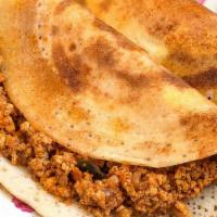 Keema Poddi Dosa · crepe stuffed with minced lamb