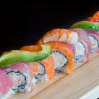 Rainbow · Tuna, yellowtail, crab, Shrimp, salmon, cucumber, avocado