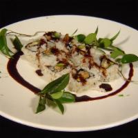 Avocado Fresh Water Eel Roll · Freshwater eel, avocado and eel sauce