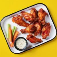 Bigger Blazier Buffalo Wings · Big, spicy, juicy, meaty, tender and saucy buffalo wings, served with your choice of ranch o...