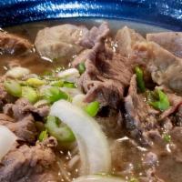 Butcher Pho Broth · 72 Hours Pho Bone Broth Served with 8 Hours Slow-Cooked Angus Briskets, Ribeye, Filet Mignon...