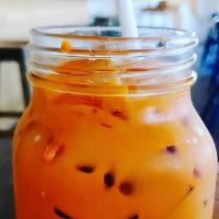 Organic Thai Tea · Naturally Brewed In-House for 5 Hours. No Artificial flavoring, dye, or ingredients. Cane Su...