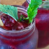 Hibiscus Lemongrass Ice Tea (Cold Brew) · 18 Hours cold-brewed. No Caffeine, no sugar added. All Natural. A bit tart