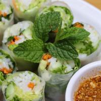 Fresh Roll · Shrimp, mixed greens, and noodles wrapped in clear rice paper. Served with house sweet & sou...