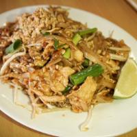Pad Thai · Rice noodles with egg, tofu, peanuts, bean sprouts in tamarind sauce.