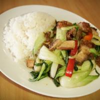 Pork Belly Bok Choy · Our popular pork belly stir fried w/ fresh bok choy vegetables.