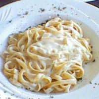 Fettuccine Alfredo · House Favorite. Parmesan cream sauce.
