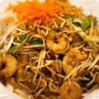Pad Thai · Rice noodle with egg, scallions, tofu, bean sprout and crushed peanut.