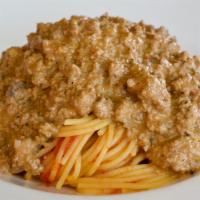 Spaghetti Bolognese · La Scala traditional meat sauce.