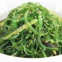 Seaweed Salad · Strips of seaweed, sesame oil, sesame seeds, and Japanese seasoning. Vegetarian.