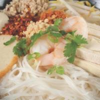 #24. Noodle World Tom Yum · Shrimp, chicken, ground pork, fish ball, fish cake, green onions, cilantro and rice stick no...