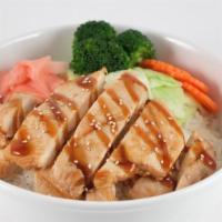 Teriyaki Bowl · Choice of protein grilled and glazed with teriyaki sauce over steamed rice with pickled ging...