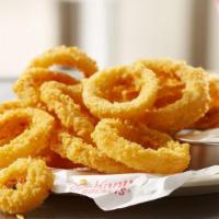 Onion Rings · Jumbo sized onion rings are rolled in crunchy sourdough breadcrumbs, fried to golden brown p...