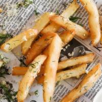 Garlic Parmesan Fries · Tossed in fresh garlic, parmesan, fresh dill