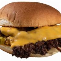 Single Smashburger · American cheese, grilled onions, pickles, magic sauce.