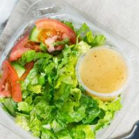 Just 'A' Salad-Small · Lettuce, tomato, cucumber, shredded carrots, and cabbage with choice of dressing.