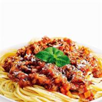 Spaghetti Bolognese Pasta · Spaghetti, marinara sauce, ground beef spices.