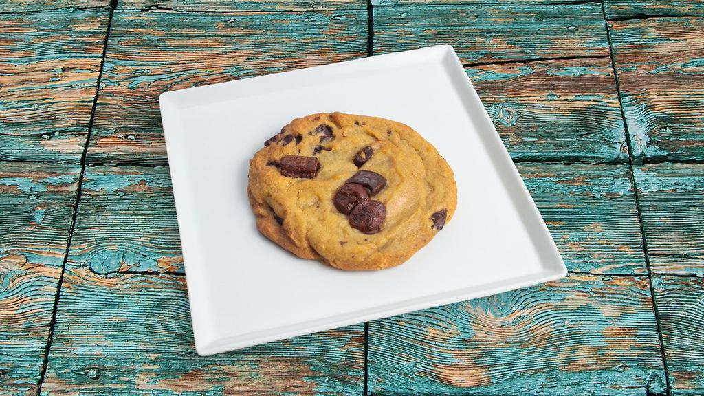 Good Old Choco Chip · Crispy on the outside and chewy on the inside, it's our favorite chocolate chip cookie!