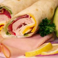 Turkey Wrap · Turkey breast with lettuce, tomato and your choice of cheese