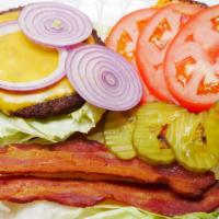 Hamburger Special · Quarter pound patty, bacon, avocado, lettuce, tomato, pickles, onions and your choice of che...