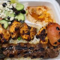 Aret Plate (Mr. Art Plate) · Combo chicken shish and beef lule kebab plate.
One of our secret dishes, One of our top cust...