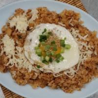 Kimchi Bulgogi Hot Stone Rice (김치불고기 치즈 돌솥 비빔밥) · Fried Rice with Kimchi, Beef Bulgogi, and rice. Topped with cheese. (Includes seasonal side ...