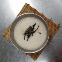 Abalone Rice Porridge (전복죽) · Shdedded abalone and rice porridge. (Includes seasonal side dishes per order)