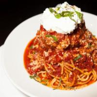 Spaghetti With Meatballs · Add protein for an extra charge.