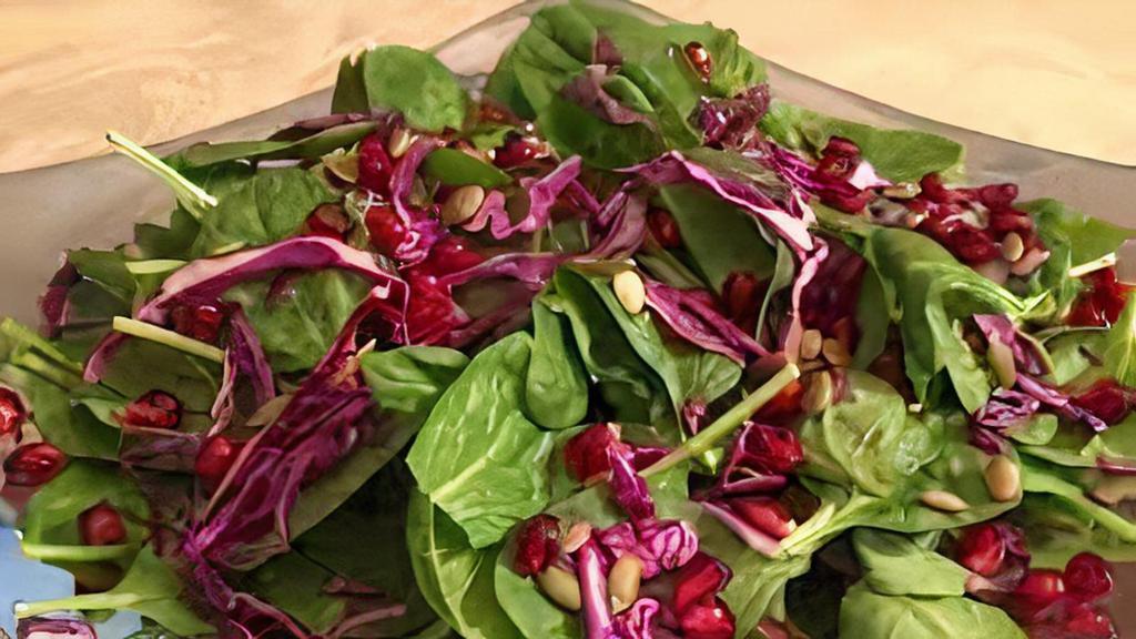 Lean On Me Wrap · Fresh spinach leaves, mixed greens, cucumber, beets, red cabbage