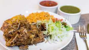 Carnitas Plate · served with guacamole and pico de gallo, lettuce