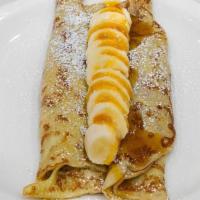 Banana Crepes · Ripe bananas, sour cream and a splash of Triple Sec gently stuffed into crepes; topped with ...