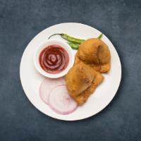 Simple Samosa · Two pieces. Filo pastry filled with gently spiced potato mash, peas, and dry spice mix deep-...