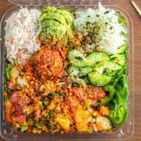 Large Poke  Bowl · Four scoops of protein, two sides and two scoops of rice