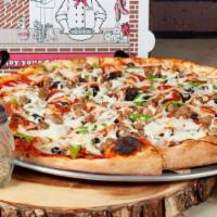Rosaria'S Supreme Pizza - Extra Large · Pepperoni, sausage, ham, meatball, mushroom black olive, onion and green pepper. Includes mo...