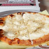 Rosaria'S White Pizza - Small · Garlic ranch sauce, ricotta cheese, parmesan, roasted garlic and oregano. Includes mozzarell...