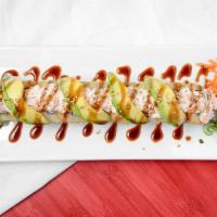 Guamuchilito · Philadelphia, avocado, shrimp, imitation crab rolled and topped with crab mix, avocado and s...