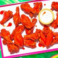 15 Wings · 15 crispy fried bone-in chicken wings in your choice of sauce
